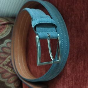 Belts.com Leather Belt Made in USA Gray Casual Belt Size 32 Suede